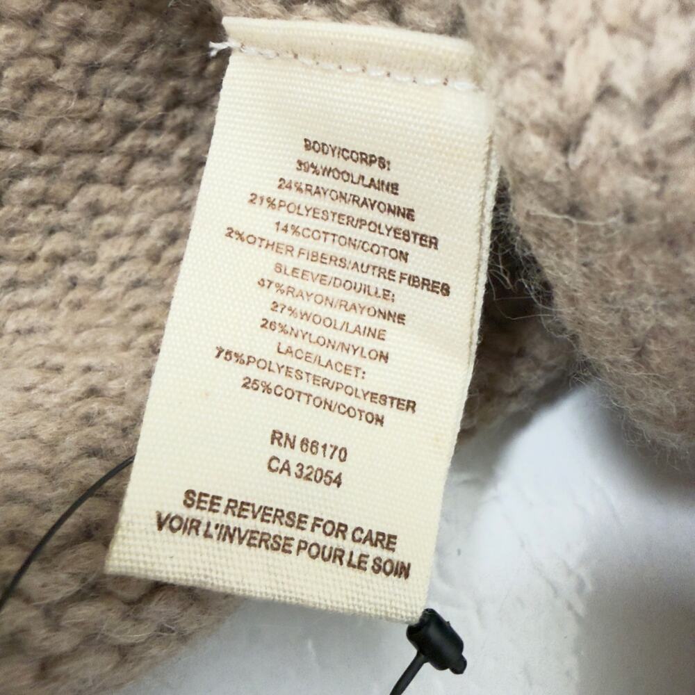 NWT Free People Womens Wool Pinwheel Cardigan Sweater Dark Oatmeal Size XS - Picture 6 of 7